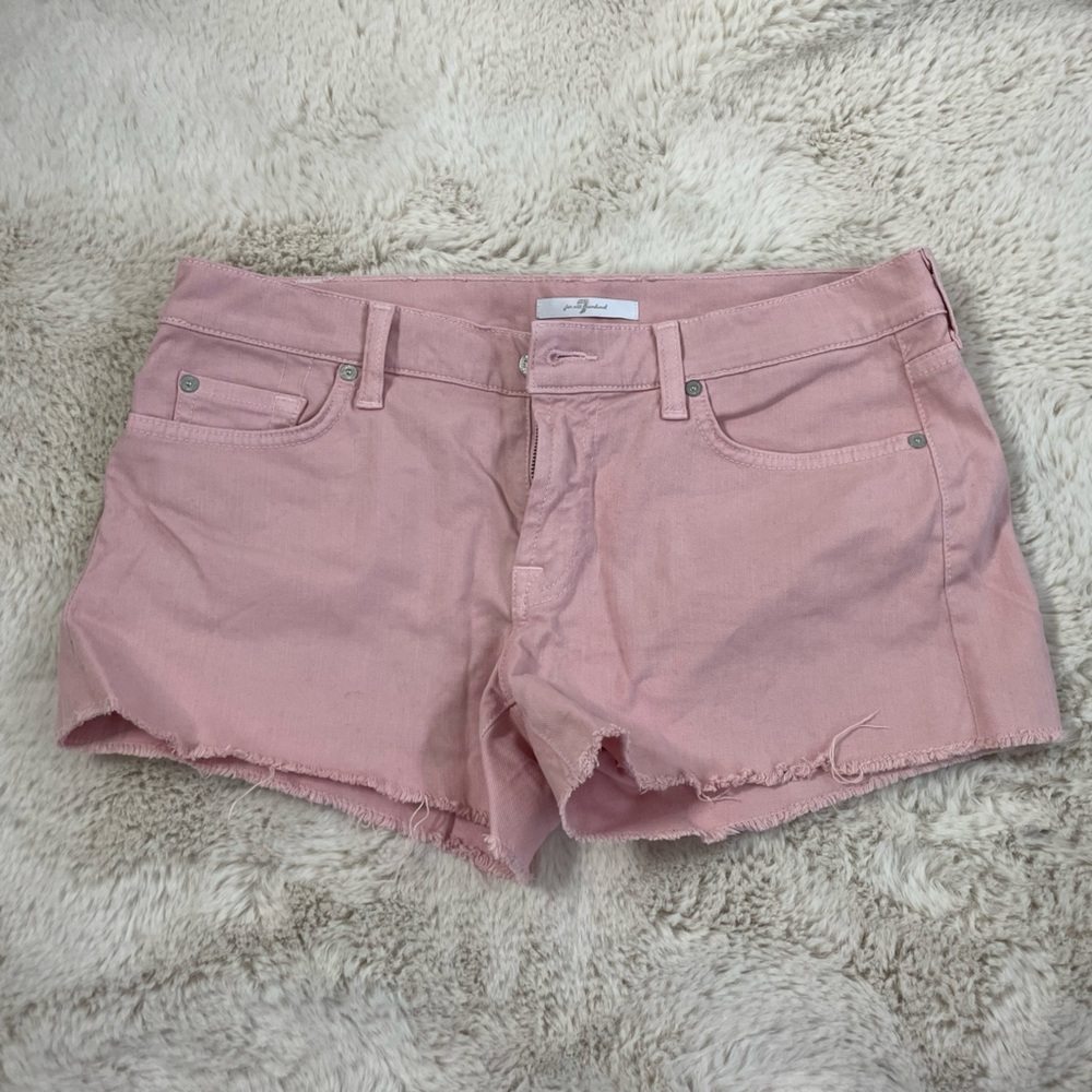 7 for Mankind - pink cut off denim shorts - 31